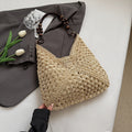 Woven Straw Shoulder Tote Bag