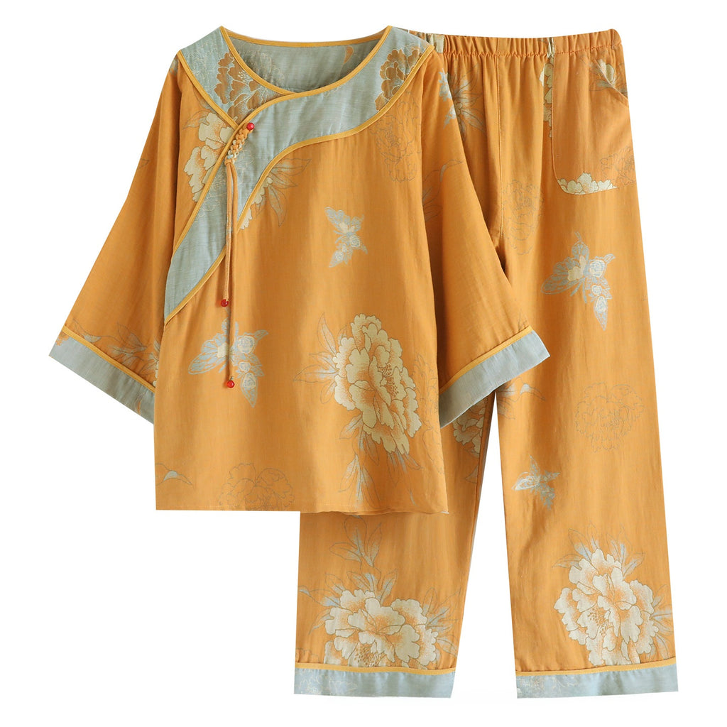 Chinese Style Cotton Pajamas Set