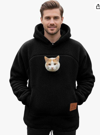 Unisex Fleece Lined Hoodie Casual Pullover Sweatshirt
