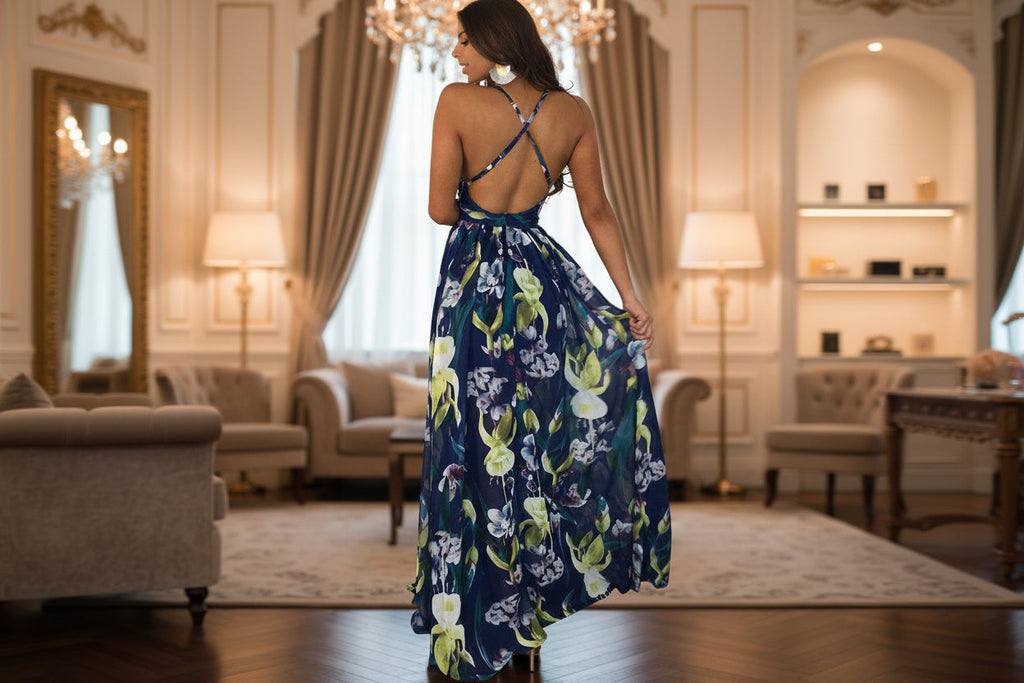 Sleeveless Print Boho Maxi Dress