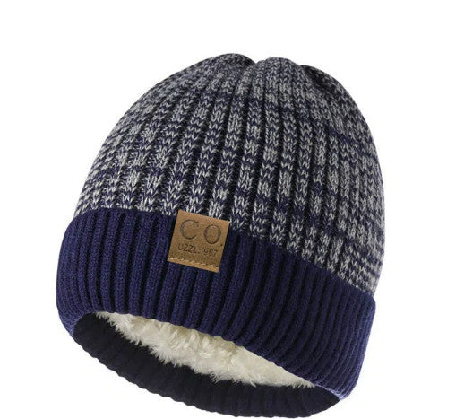 Fleece-Lined Knit Beanie Hat