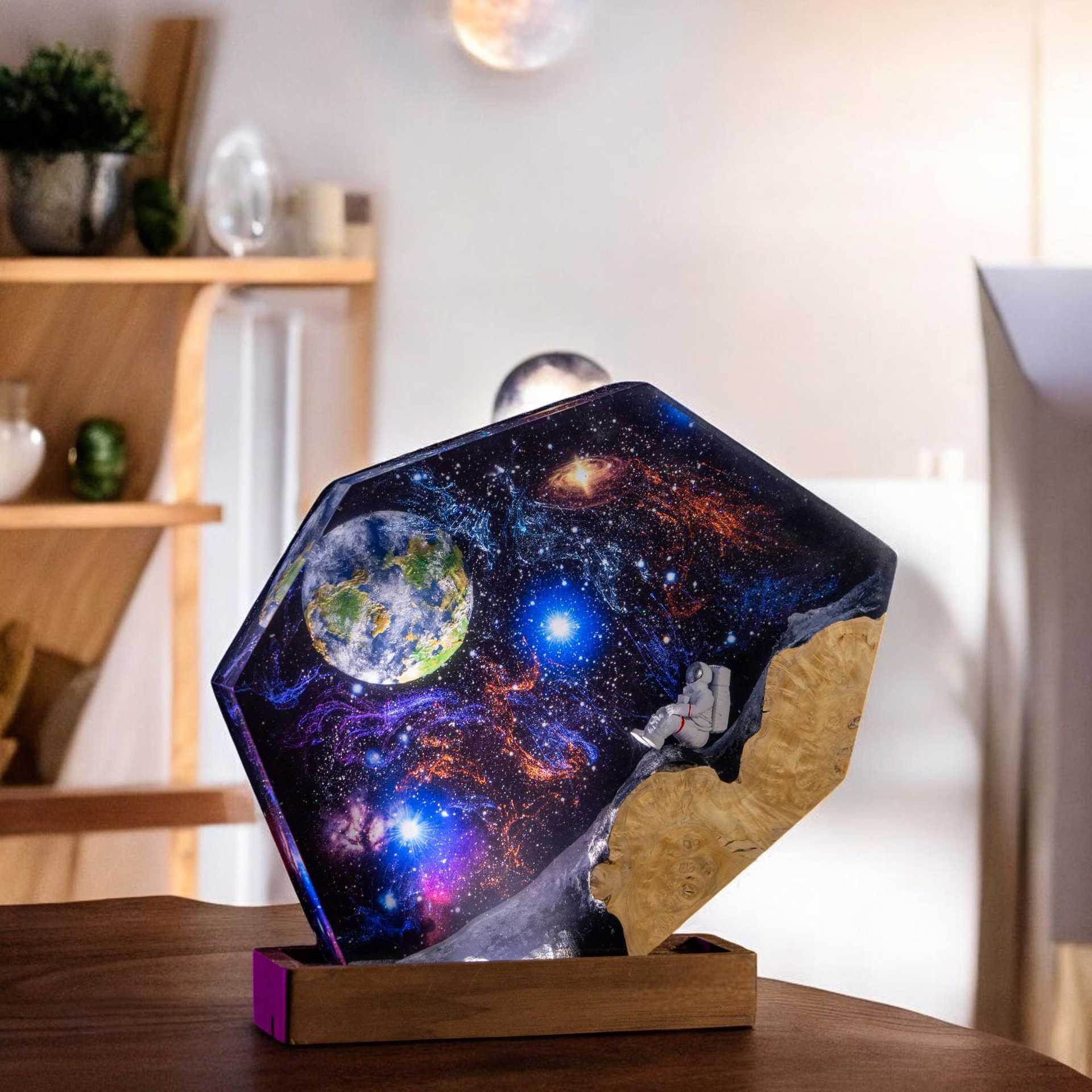 Galaxy Astronaut Resin LED Night Light