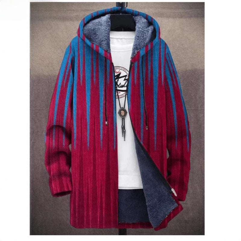 Mens Reversible Fleece Lined Hooded Jacket