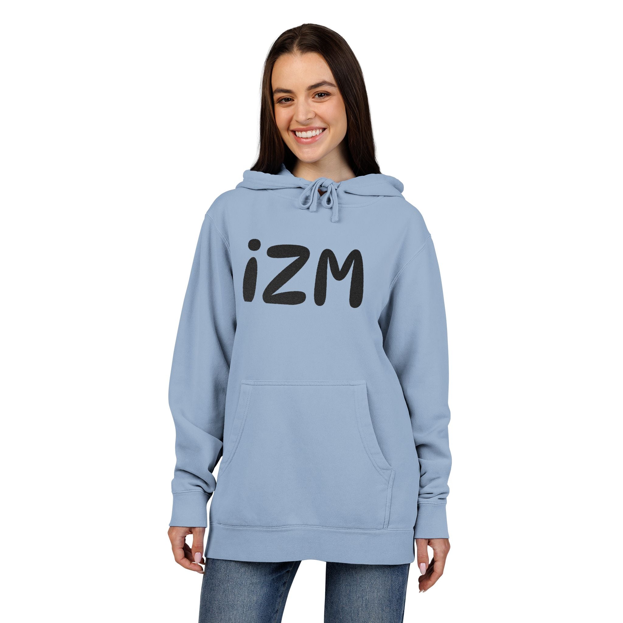 IZM Logo Hoodie — Pigment-Dyed Green Pullover