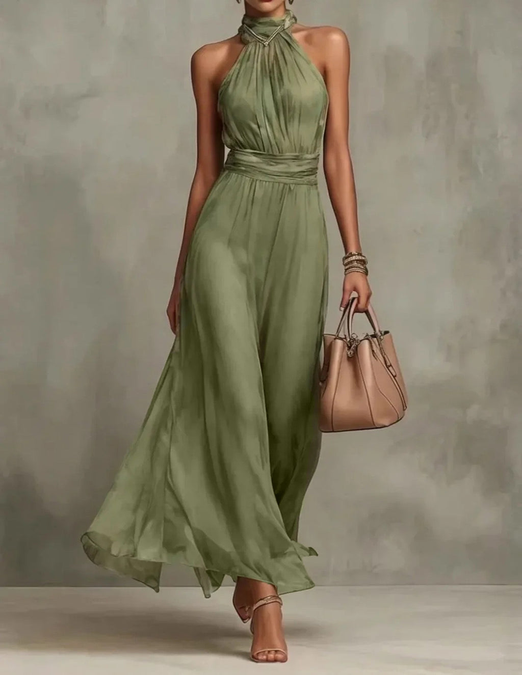 Mesh Print Bodycon Long Dress with Spaghetti Strap