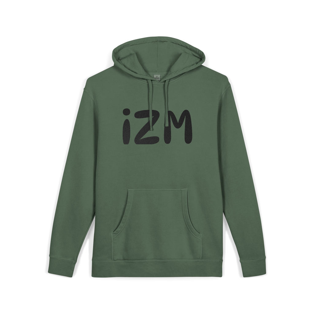IZM Logo Hoodie — Pigment-Dyed Green Pullover