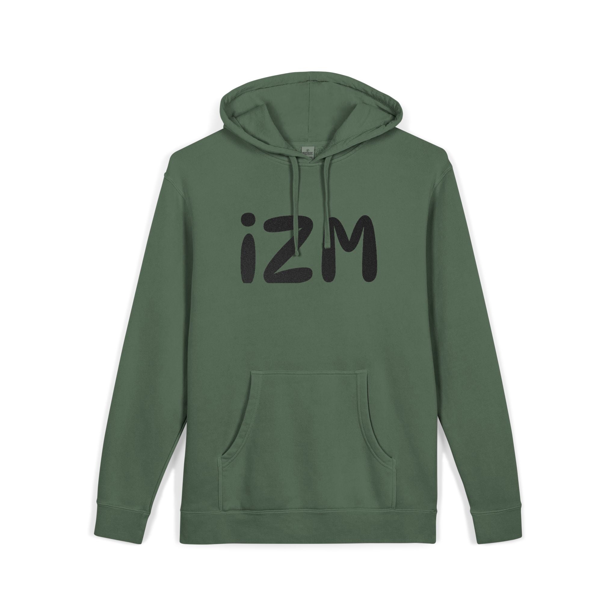 IZM Logo Hoodie — Pigment-Dyed Green Pullover