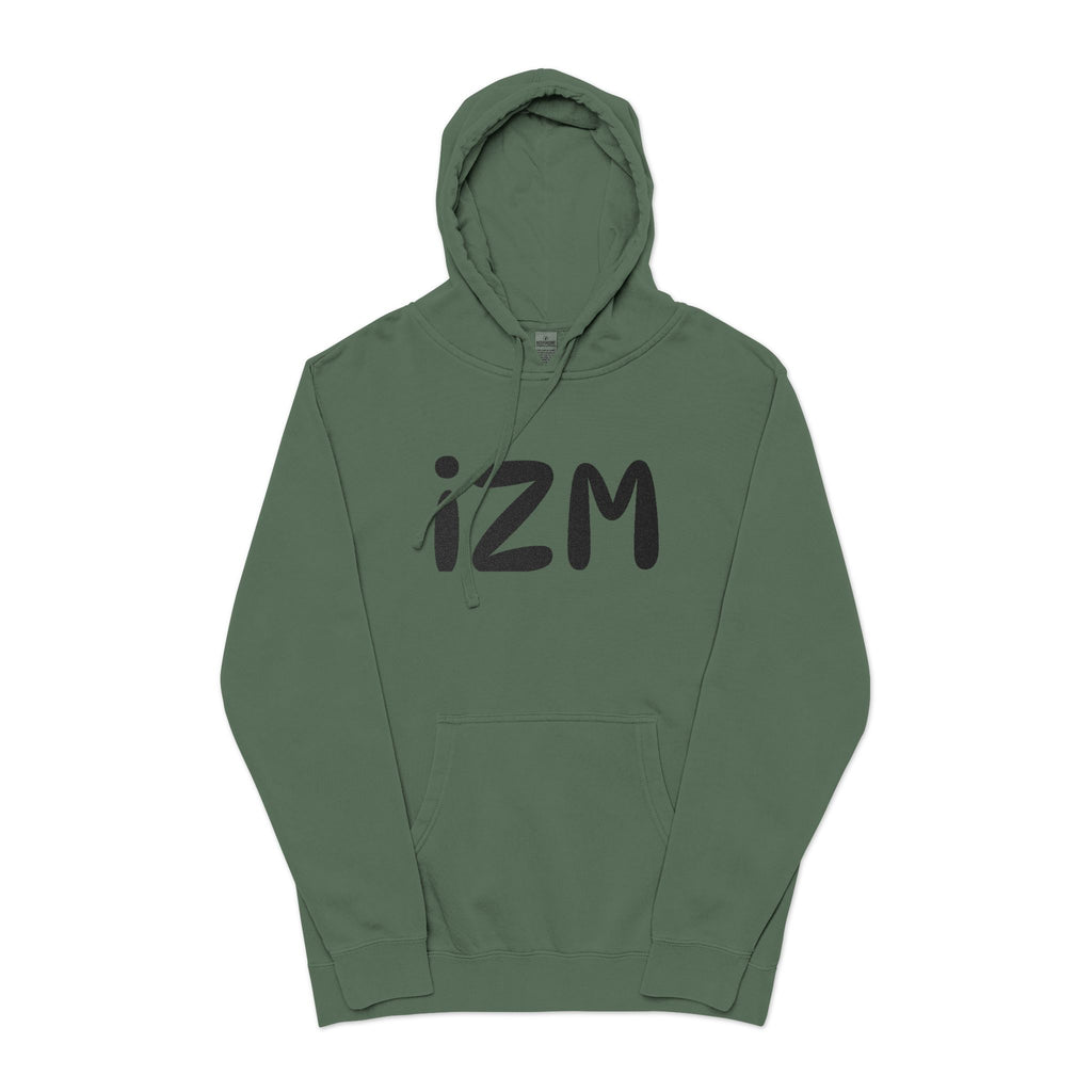 IZM Logo Hoodie — Pigment-Dyed Green Pullover