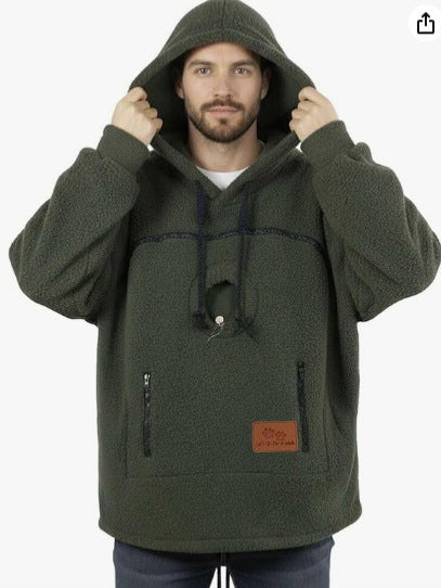 Unisex Fleece Lined Hoodie Casual Pullover Sweatshirt