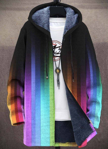 Mens Reversible Fleece Lined Hooded Jacket