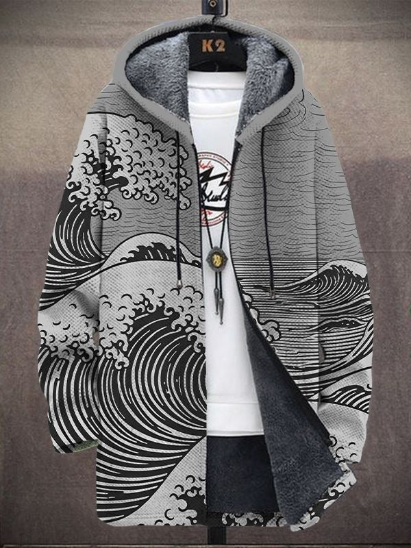 Mens Reversible Fleece Lined Hooded Jacket