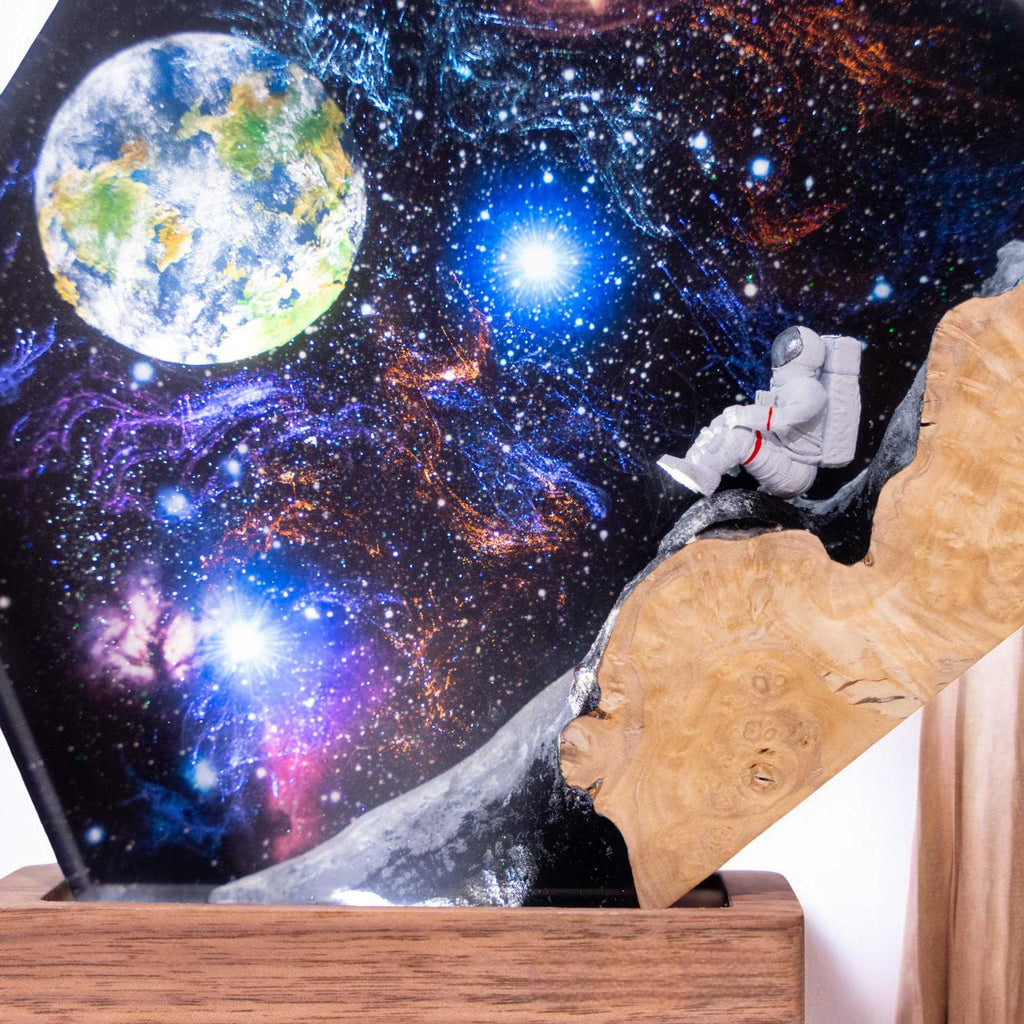 Galaxy Astronaut Resin LED Night Light