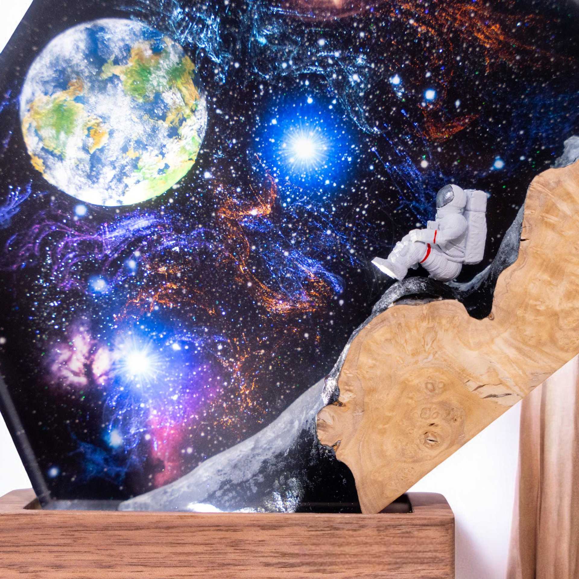 Galaxy Astronaut Resin LED Night Light