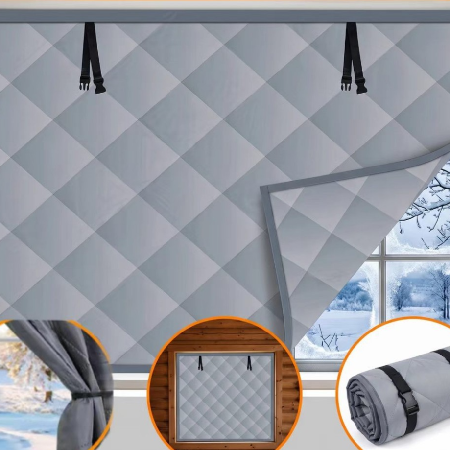 Anti-freezing, heat-insulating and warm-keeping curtains with straps