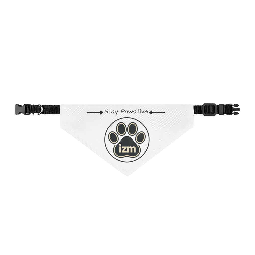 Clip-On Pet Bandana — 'Stay Pawsitive' Paw Print Dog Bandana