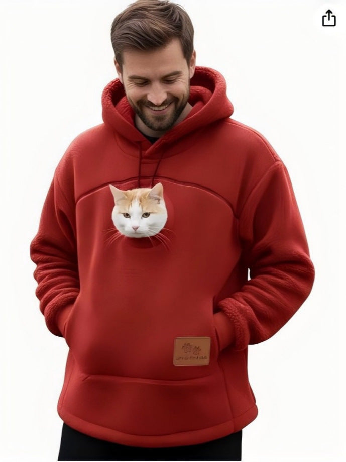 Unisex Fleece Lined Hoodie Casual Pullover Sweatshirt