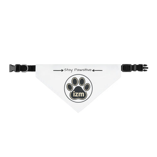 Clip-On Pet Bandana — 'Stay Pawsitive' Paw Print Dog Bandana