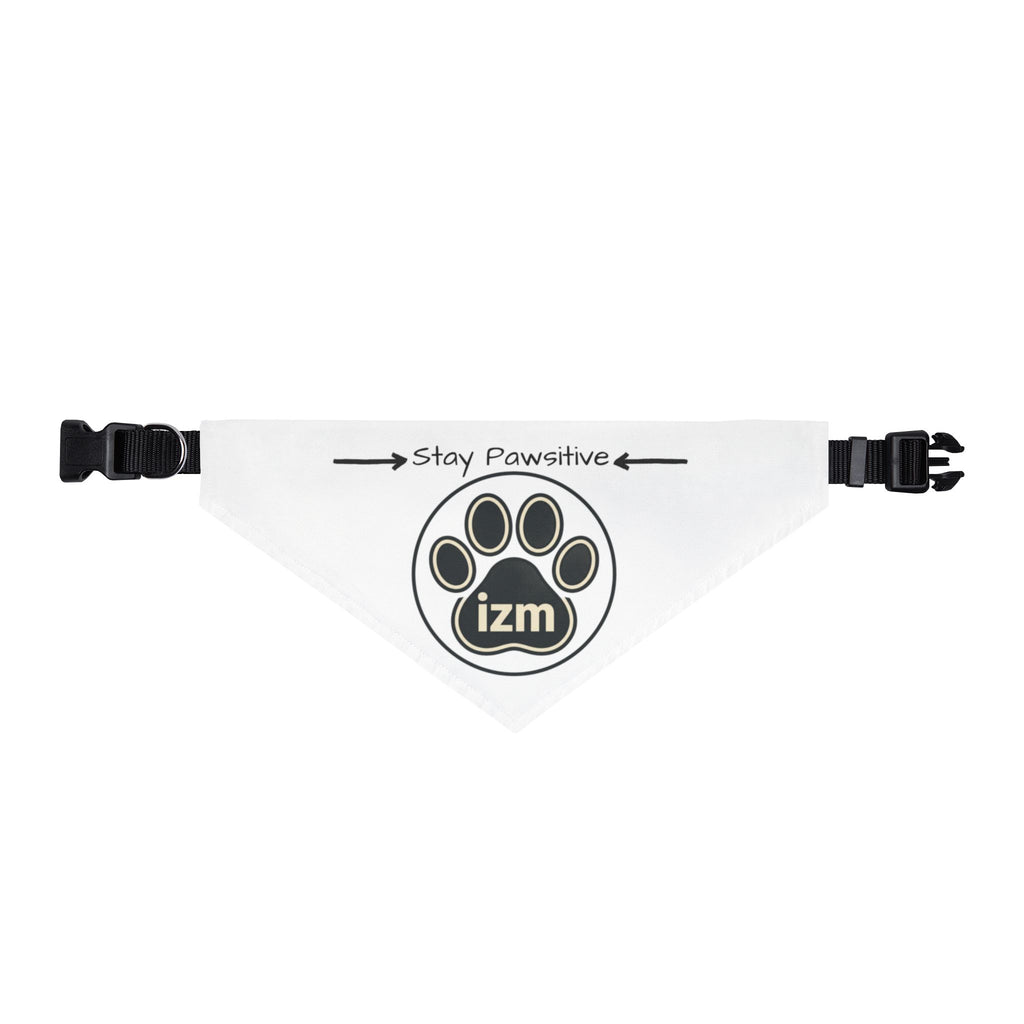 Clip-On Pet Bandana — 'Stay Pawsitive' Paw Print Dog Bandana