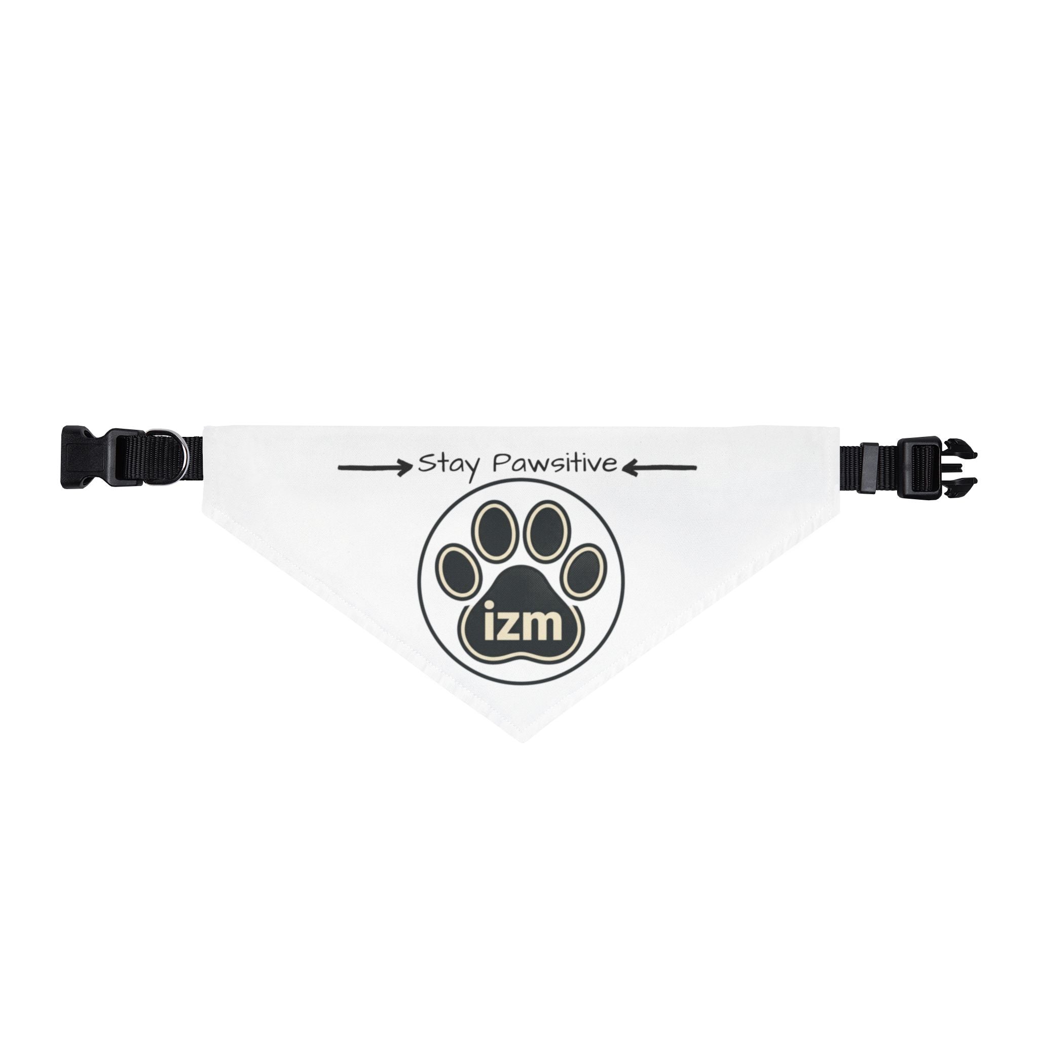 Clip-On Pet Bandana — 'Stay Pawsitive' Paw Print Dog Bandana