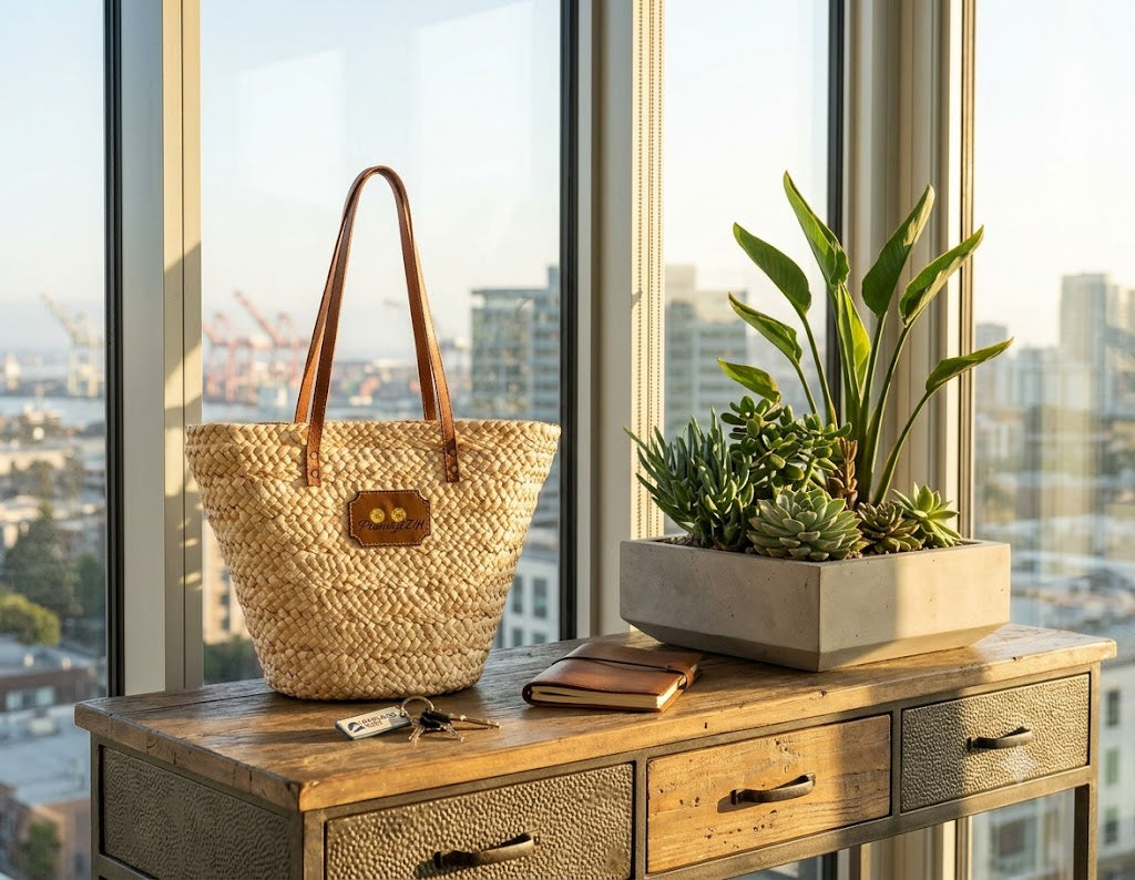 Woven Straw Tote Bag