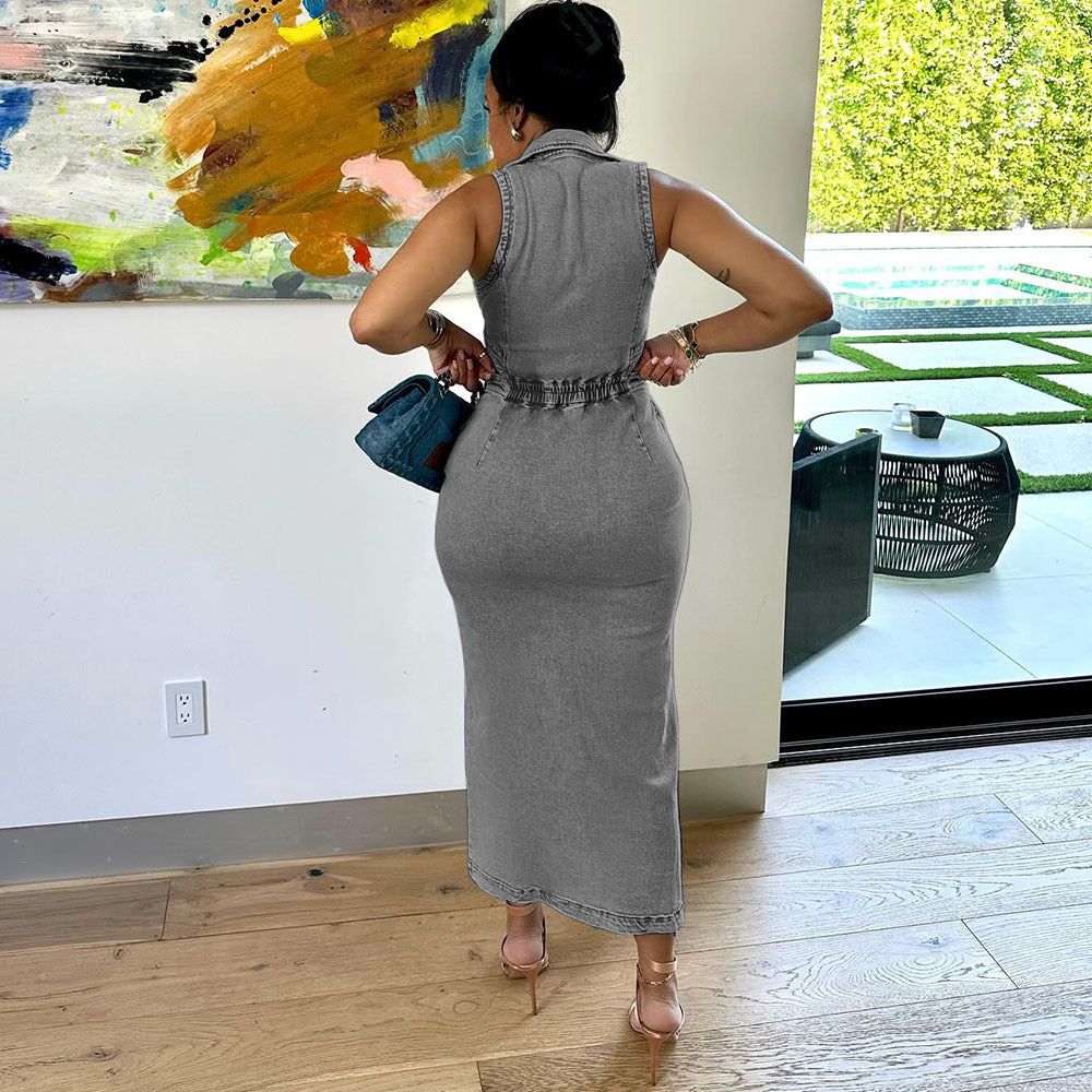 Halter-neck long dress