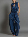 Sleeveless Wide Leg Jumpsuit