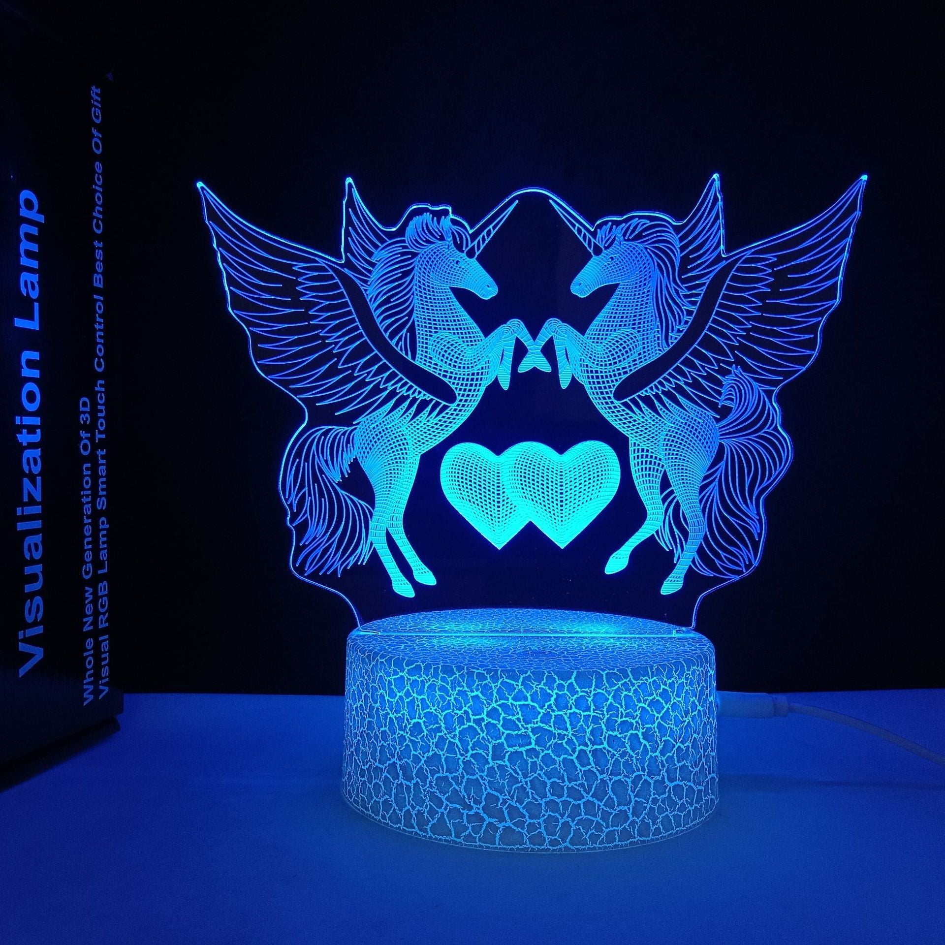 3D Horse Night Light USB Color Changing Remote Control Decorative Lamp for Kids Room