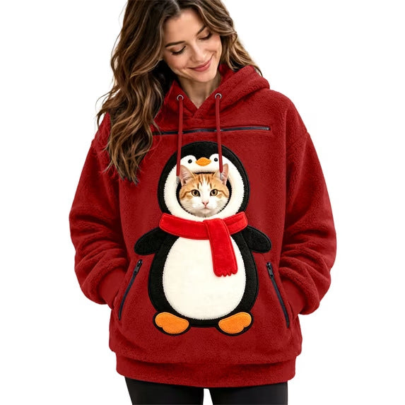 Christmas Themed Hooded Sweatshirt