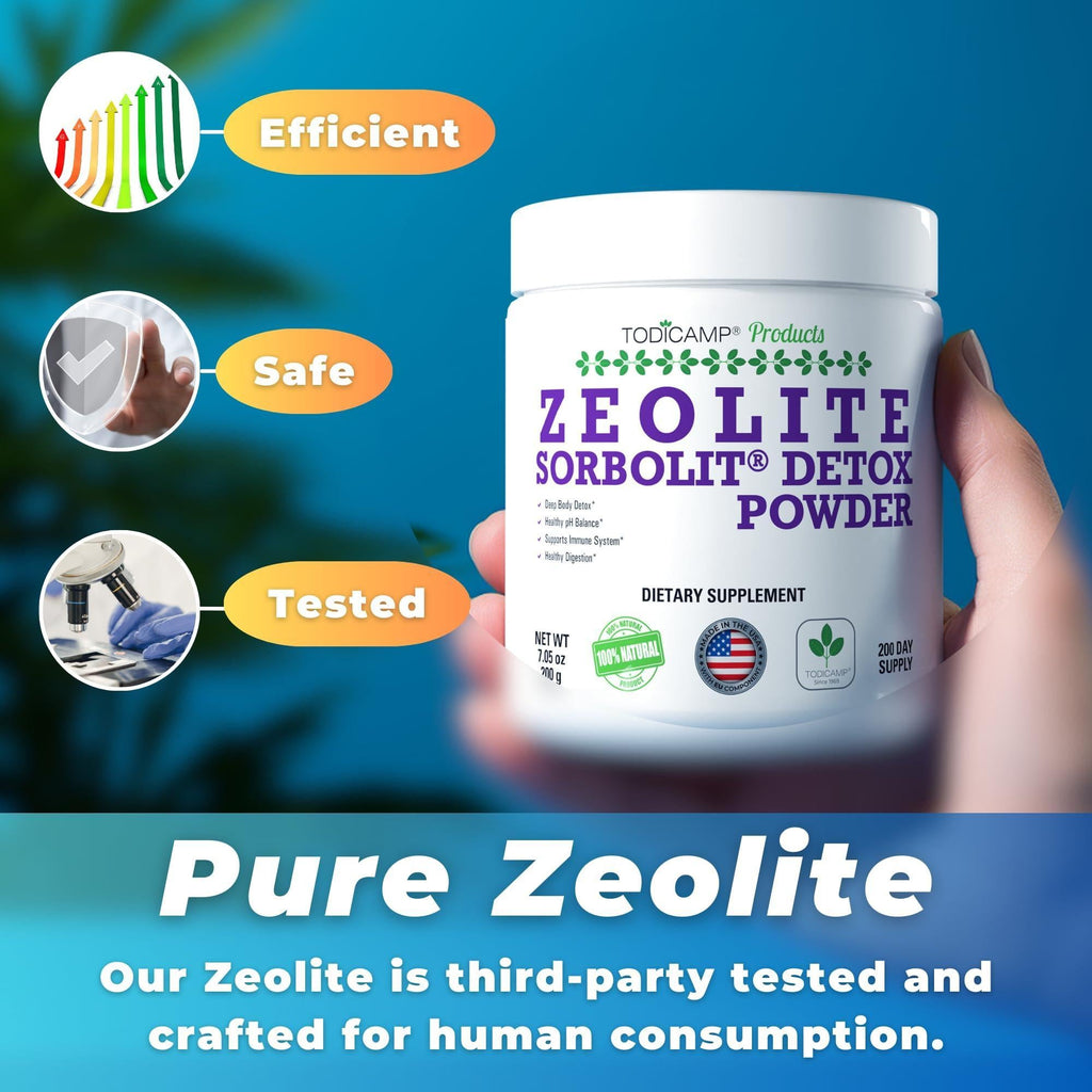 Sorbolit Zeolite Detox Powder   7.05oz Clinoptilolite Zeolite Powder Sorbolit  1 2 µm Zeolite Clinoptilolite Powder Supplement for Liver Detox   200 Days Supply