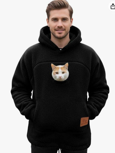 Unisex Fleece Lined Hoodie Casual Pullover Sweatshirt