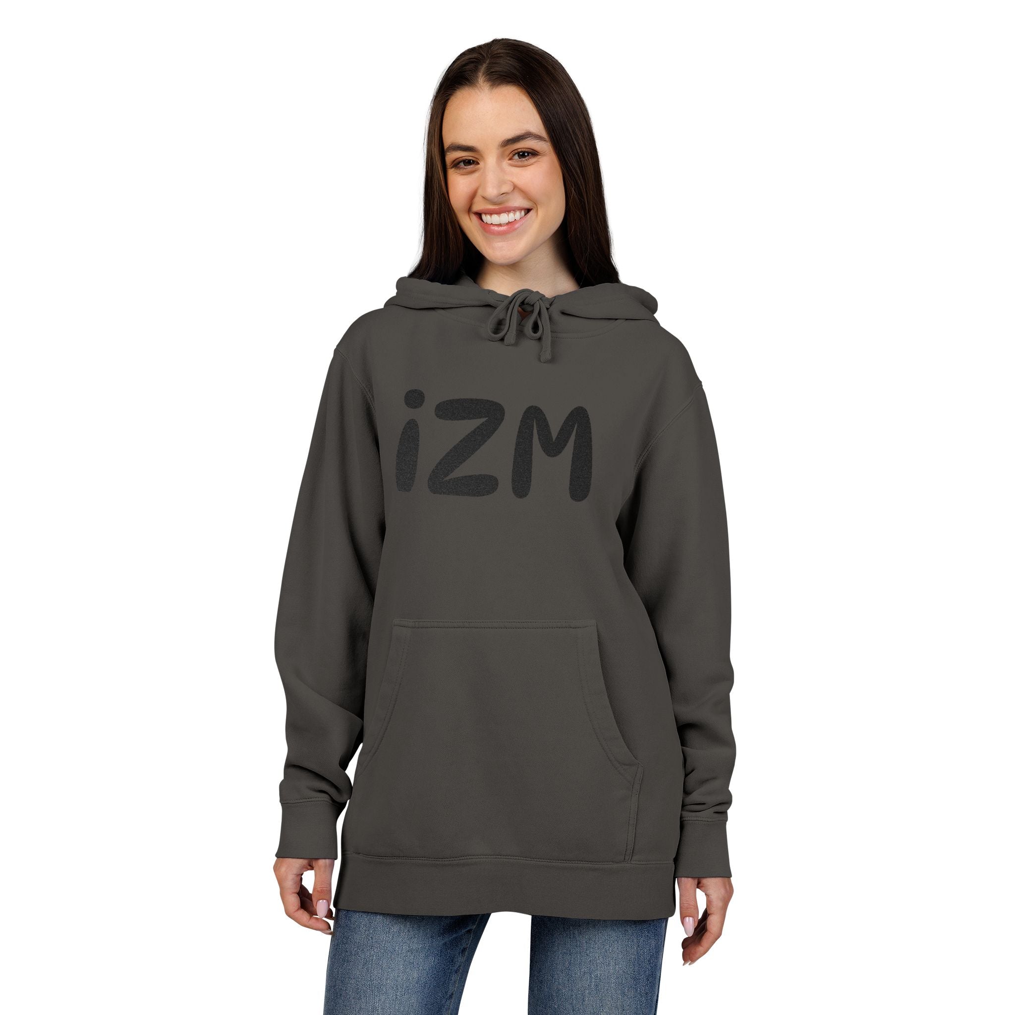 IZM Logo Hoodie — Pigment-Dyed Green Pullover