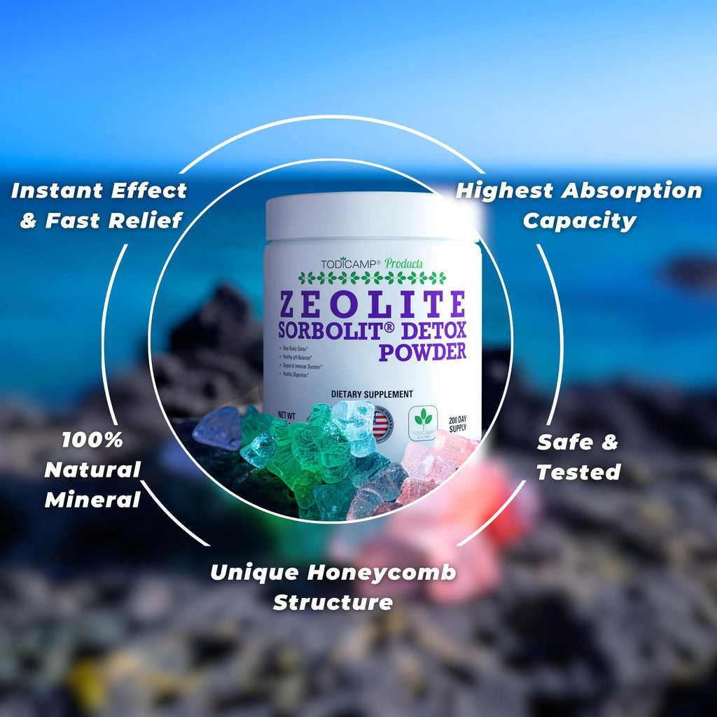 Sorbolit Zeolite Detox Powder   7.05oz Clinoptilolite Zeolite Powder Sorbolit  1 2 µm Zeolite Clinoptilolite Powder Supplement for Liver Detox   200 Days Supply