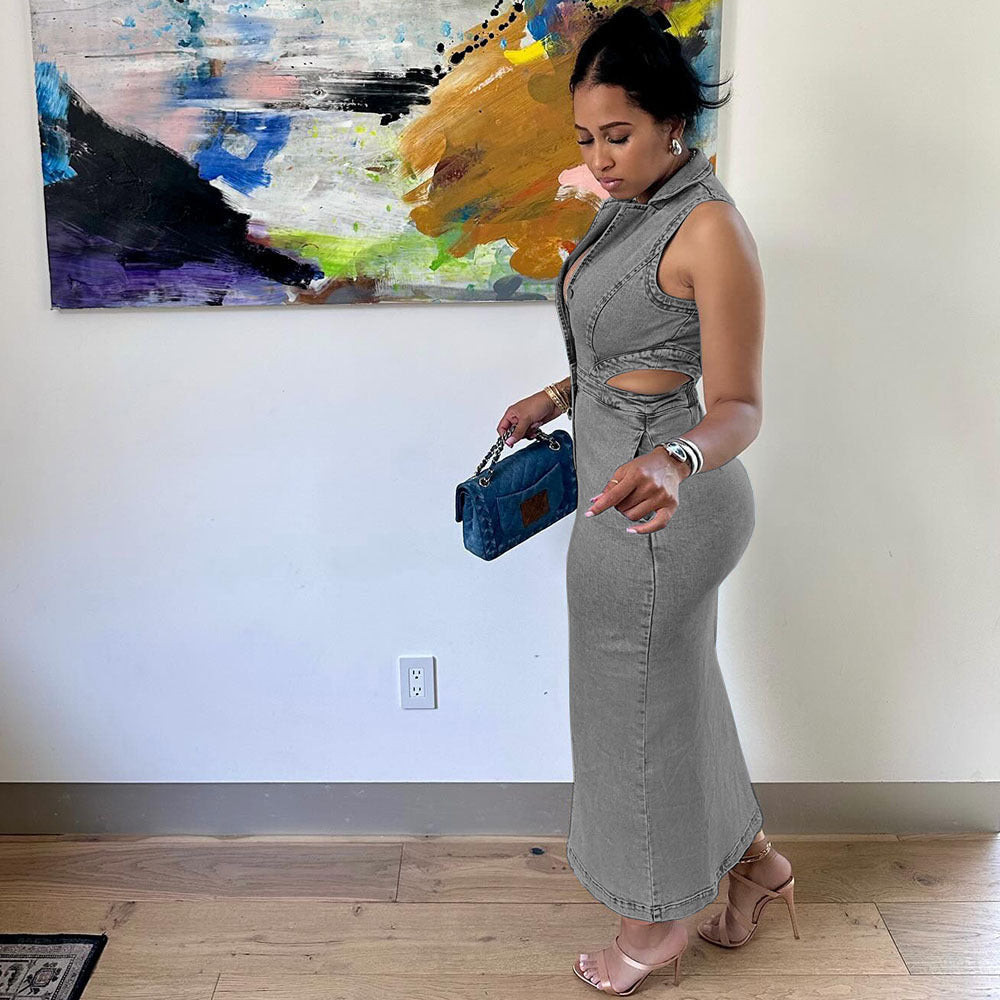 Halter-neck long dress