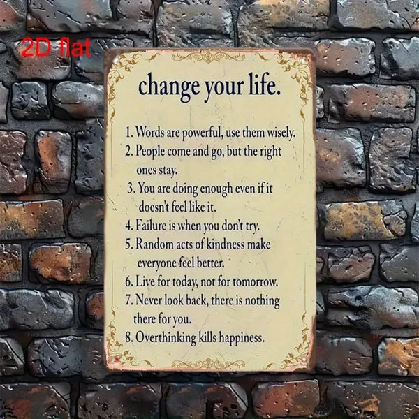 CIFbuy Vintage Metal Sign Retro Iron Wall Art Inspirational Quote Rustic Wall Decor For Home Porch Garage Cafe Garden Ideal Holiday Gift 12x8 Inches - TikTok, Temu Pick-up Service