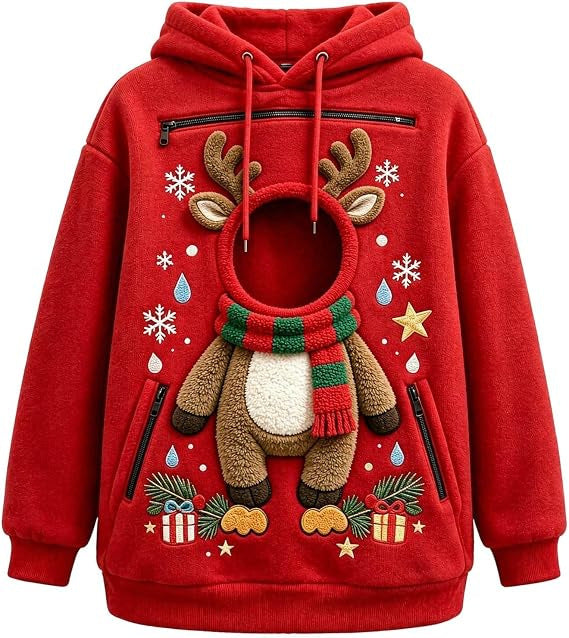 Christmas Themed Hooded Sweatshirt