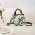 Floral Print Crossbody Bucket Bag