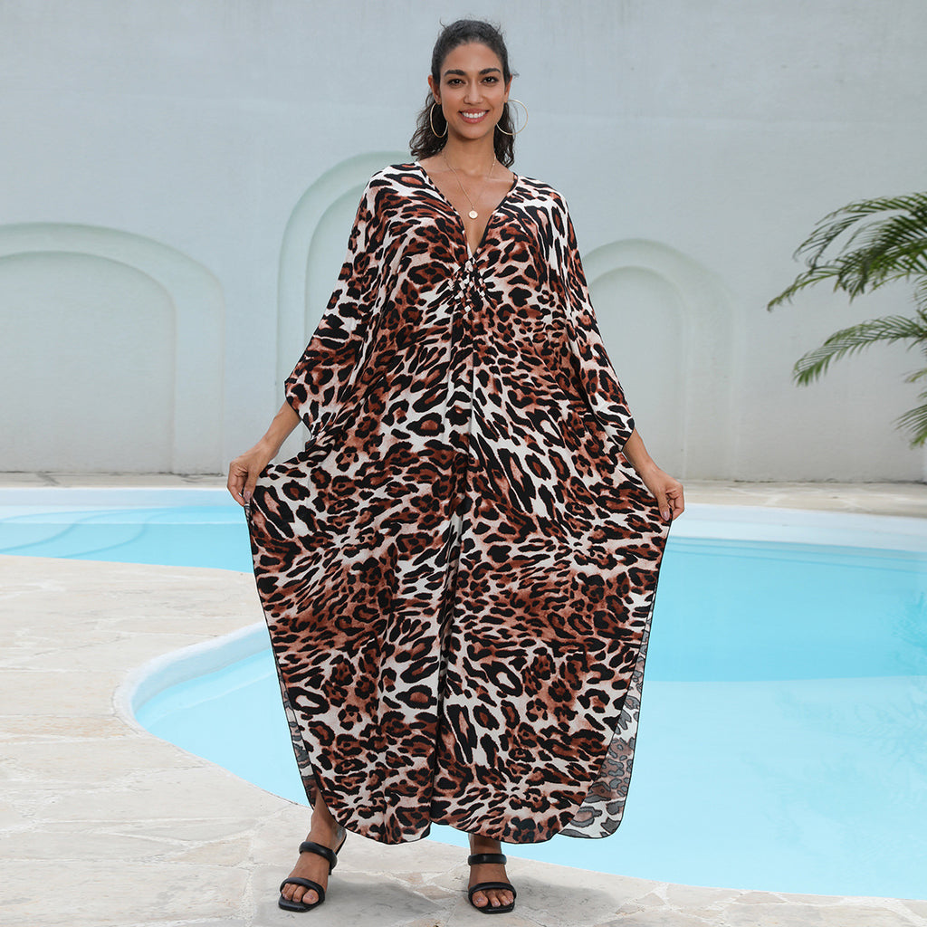 Rayon Printed Beach Cover Up Dress