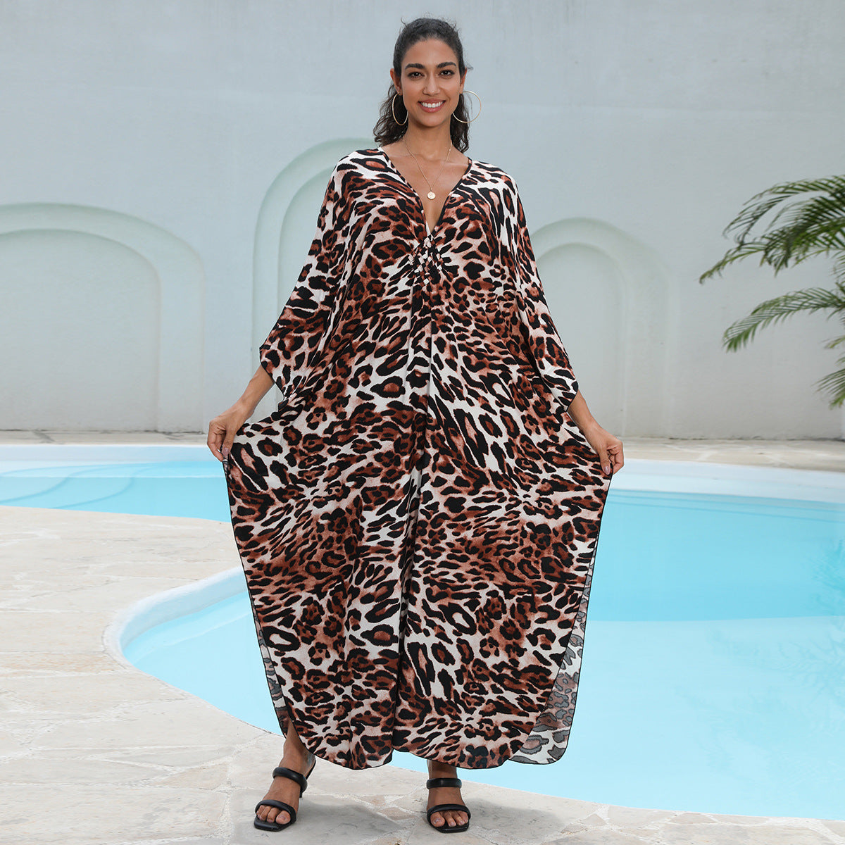 Rayon Printed Beach Cover Up Dress