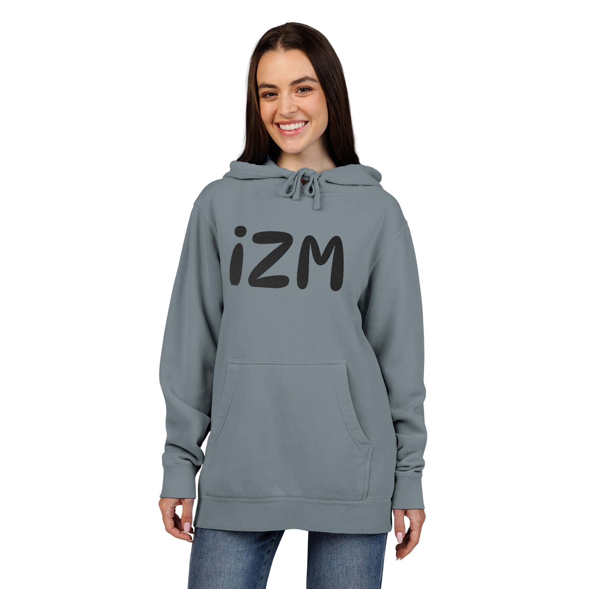 IZM Logo Hoodie — Pigment-Dyed Green Pullover