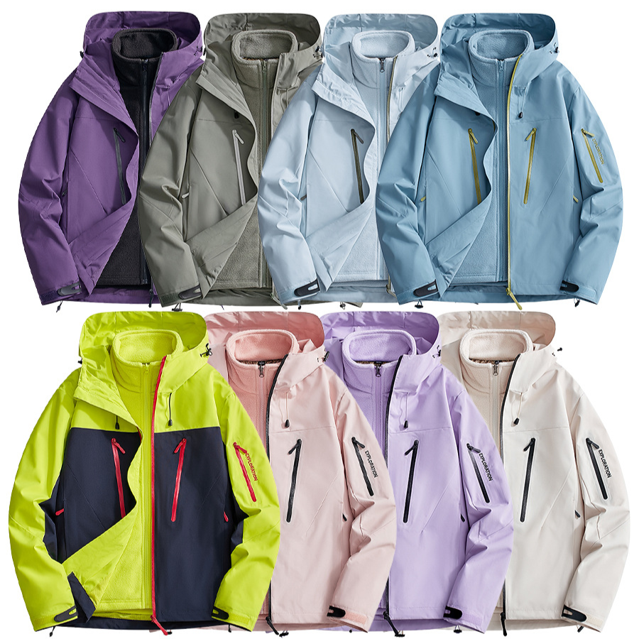 Color-Blocked Hard-Shell Outdoor Jackets