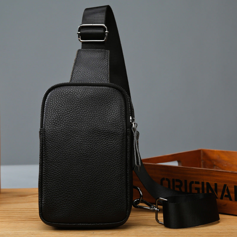 Men's leather chest bag
