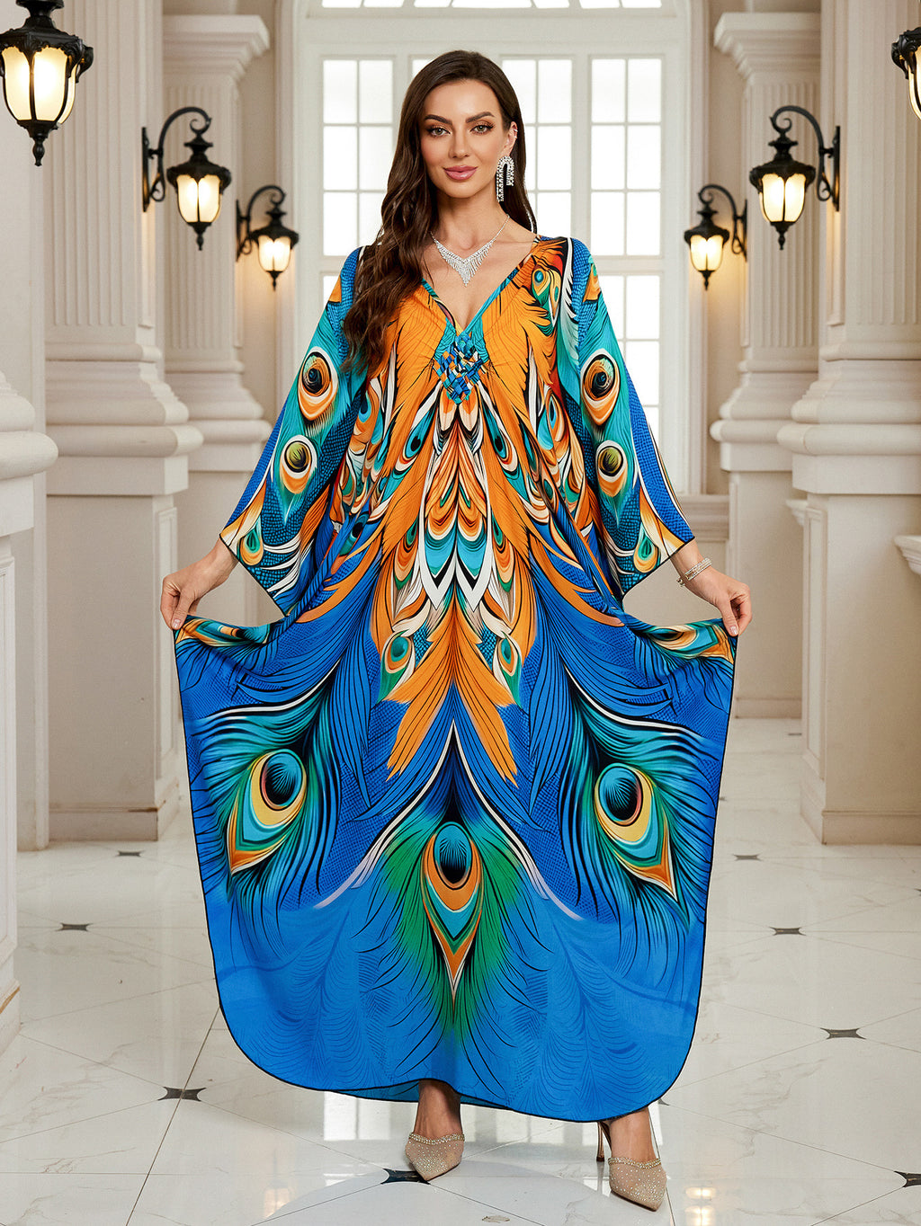 Rayon Printed Beach Cover Up Dress