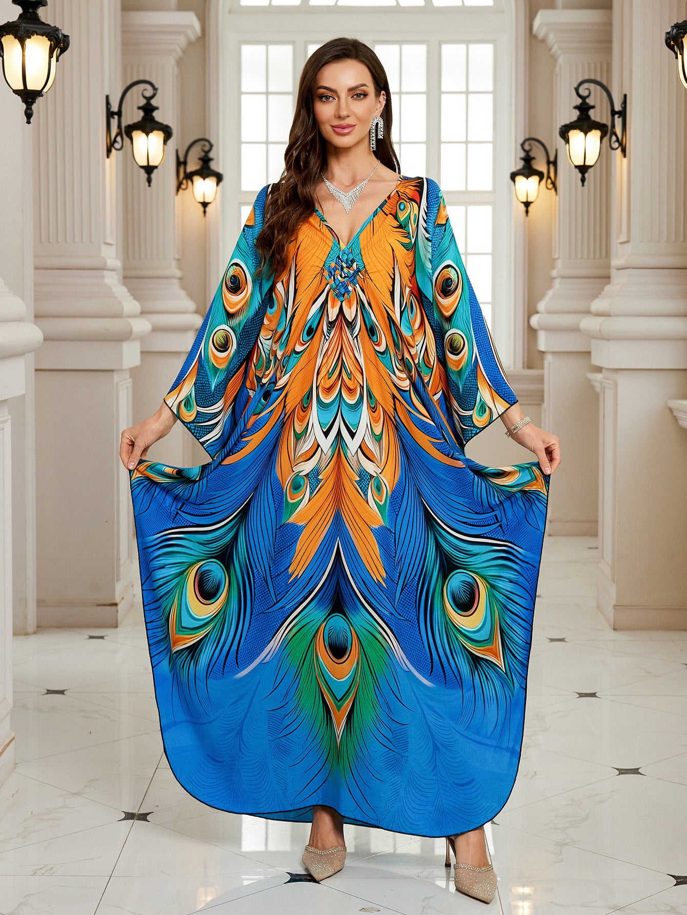 Rayon Printed Beach Cover Up Dress