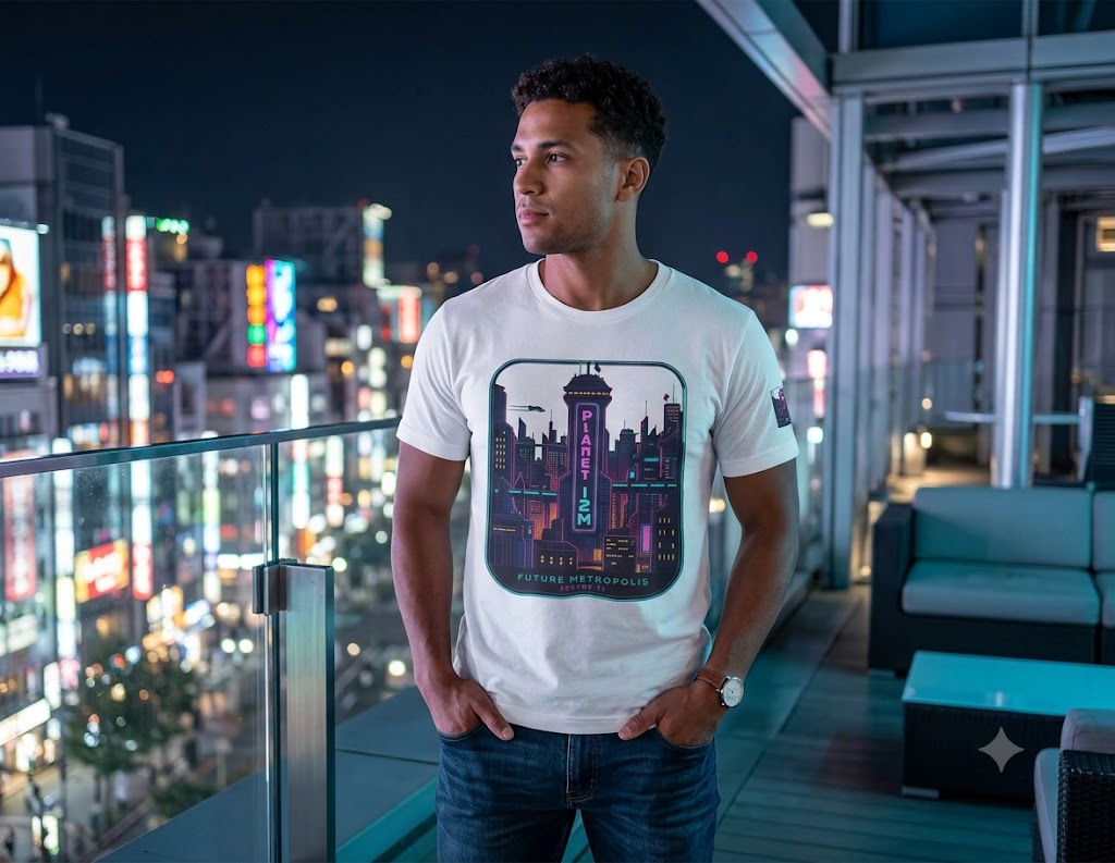 Neon Cityscape Graphic Tee
