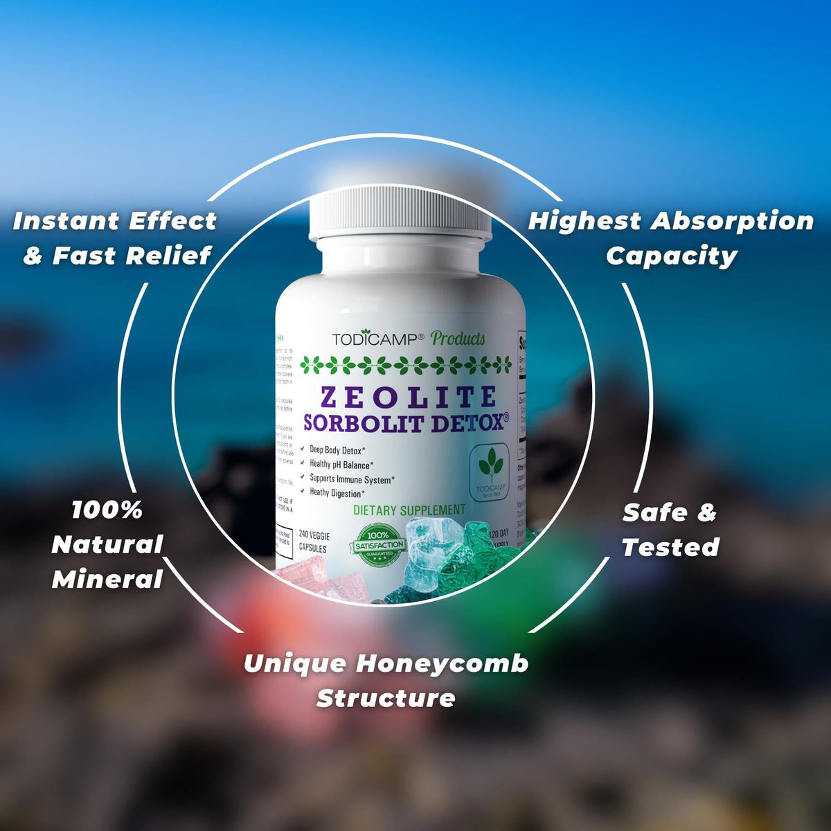 Zeolite Detox Capsules   120 Zeolite Capsules   1 2 µm Clinoptilolite Zeolite Detox   2 Months Supply Zeolite Clinoptilolite Capsules   Zeolite Sorbolit Detox   Zeolite Pills