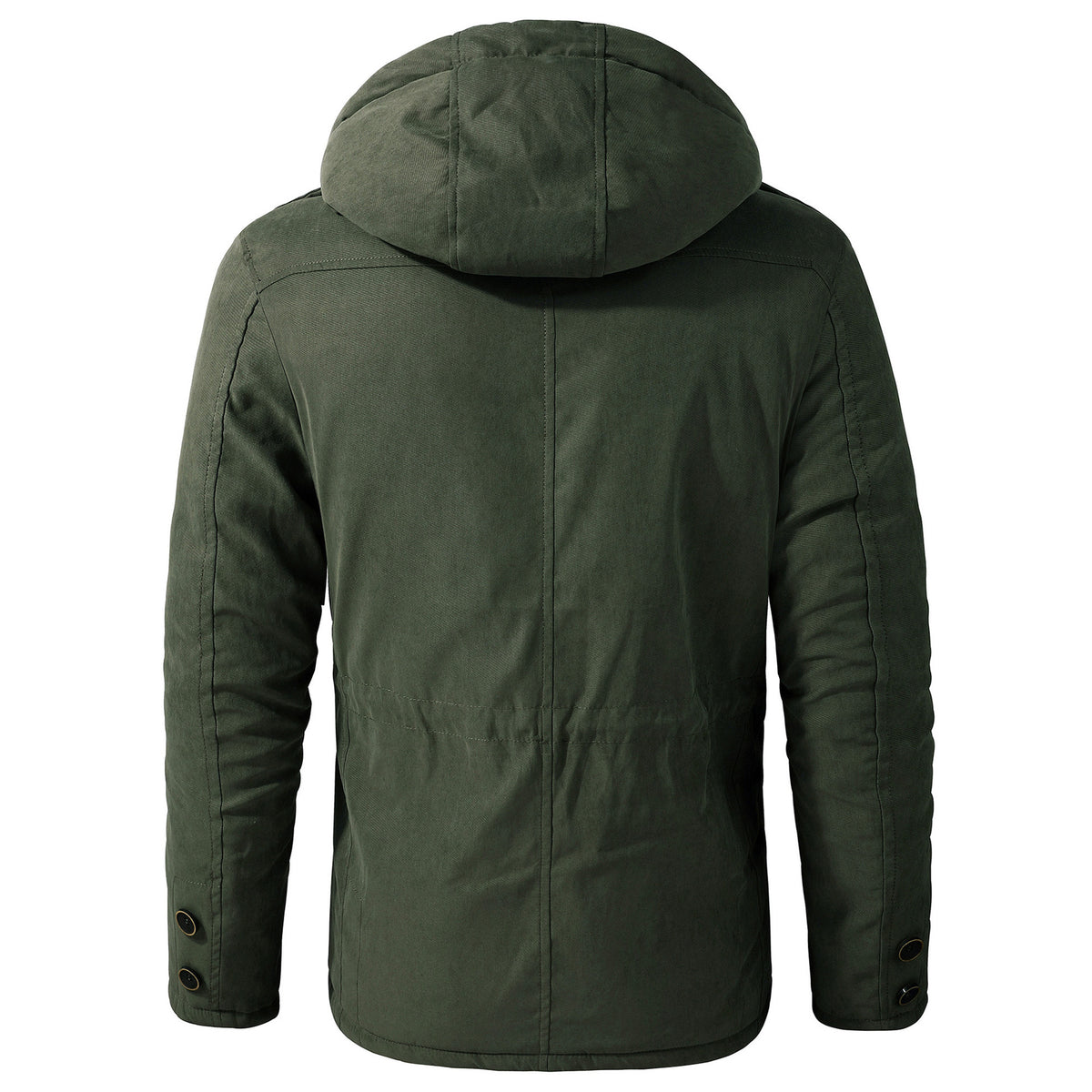 Men's Lambswool Blend Hooded Vest Thickened Multi-Pocket Sleeveless Jacket