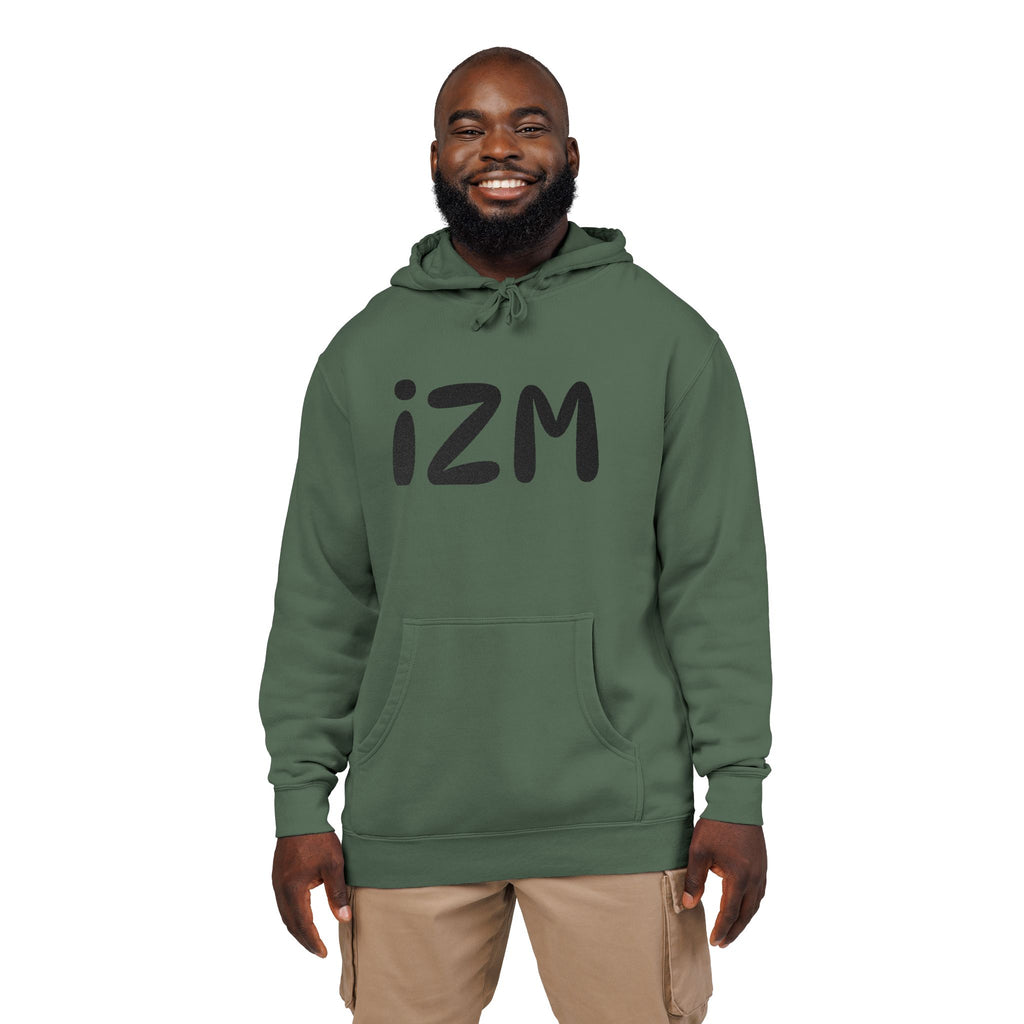 IZM Logo Hoodie — Pigment-Dyed Green Pullover