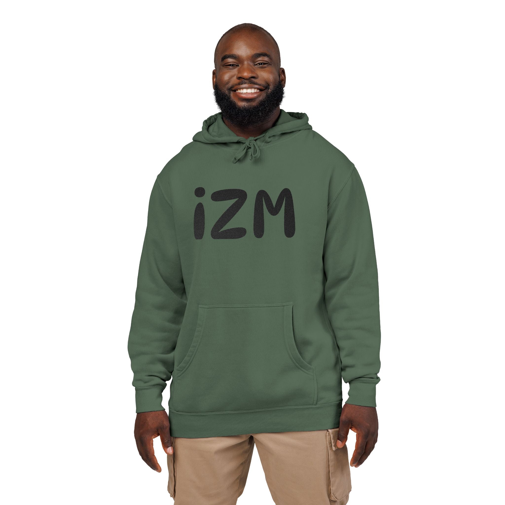 IZM Logo Hoodie — Pigment-Dyed Green Pullover