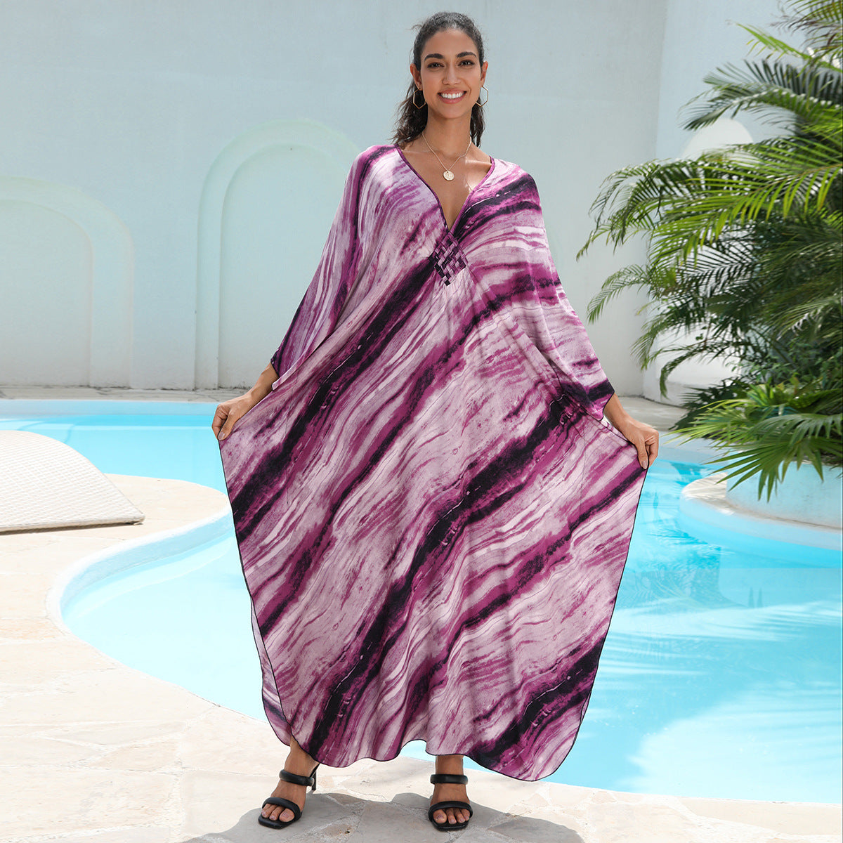 Rayon Printed Beach Cover Up Dress