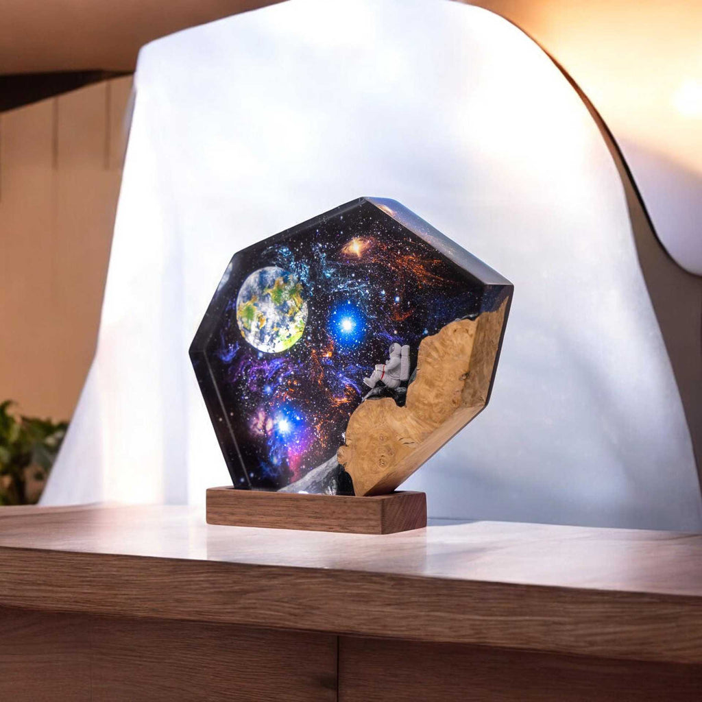 Galaxy Astronaut Resin LED Night Light